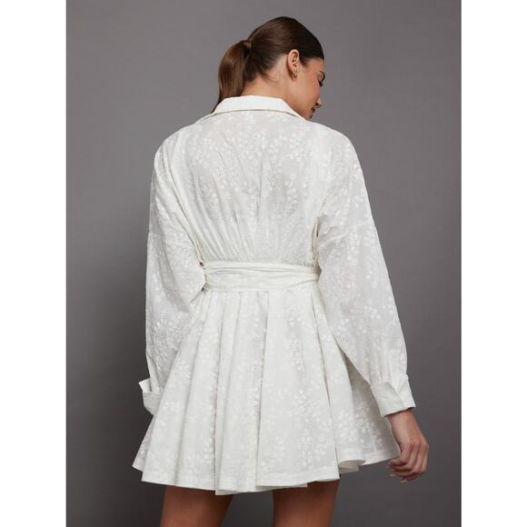 NEW NORMA KAMALI Women's Large Super Oversized Shirt Babydoll Mini Dress White - Picture 2 of 14